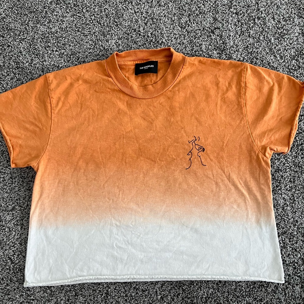 The Kooples Orange and Ecru Tie Dye Tshirt